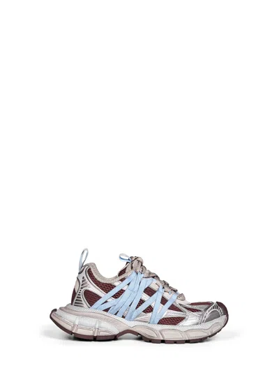 Balenciaga Brown And Beige And Blue 3xl Interlace Sneakers In Multi