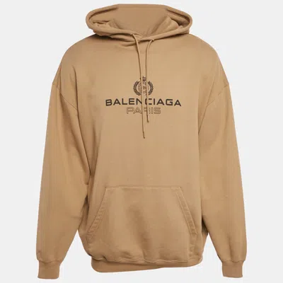 Pre-owned Balenciaga Brown Cotton Oversized Hoodie M