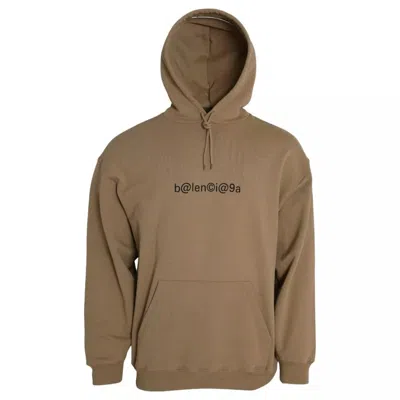 Pre-owned Balenciaga Brown Cotton Symbolic Molleton Bouclette Hooded Men's Sweater ()