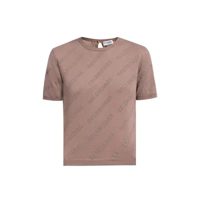 Balenciaga Brown Cotton Tank Women's Tops