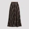 Balenciaga Pleated Skirt With Ruffled Effect In Brown
