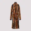 Balenciaga Knotted Ai Fur Print Maxi Dress In Brown