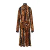 Balenciaga Knotted Ai Fur Print Maxi Dress In Black