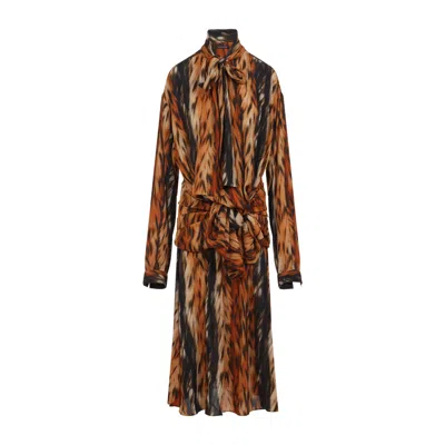BALENCIAGA BALENCIAGA BROWN KNOTTED DRESS
