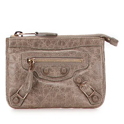 Pre-owned Balenciaga Brown Leather Coin Purse/coin Case ()