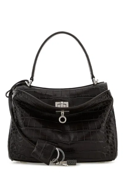 BALENCIAGA BROWN LEATHER MINI RODEO HANDBAG