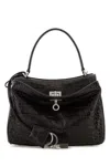 Balenciaga Brown Leather Mini Rodeo Handbag In Black