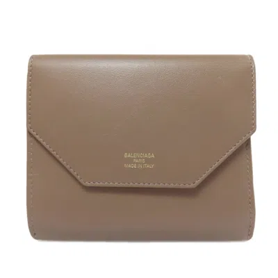 Pre-owned Balenciaga Brown Leather Wallet (bi-fold) ()