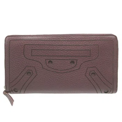 Pre-owned Balenciaga Brown Leather Wallet (bi-fold) ()