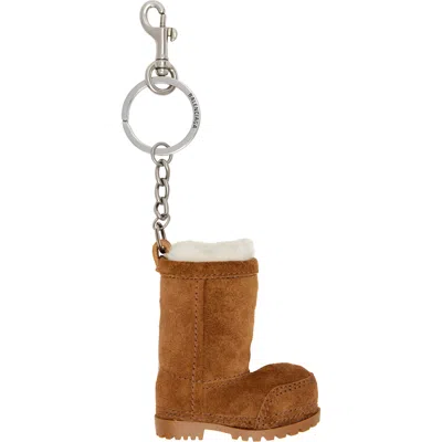 Balenciaga Brown Mini Alaska Boot Keychain In 2533-noce