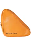 Balenciaga Brown, Orange & Tan Leather M Triangle Pouch (authentic Pre-loved)