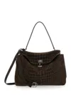 Balenciaga Medium Rodeo Crocodile-embossed Top-handle Shoulder Bag In Brown
