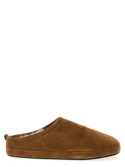 BALENCIAGA BROWN SLIP ON SLIDES