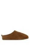 Balenciaga Camel Suede Alaska Ankle Slippers In Brown