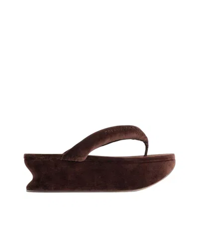 Balenciaga Brown Slip-on Slippers