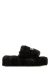Balenciaga Furrand Platform Sandals For Women In Black
