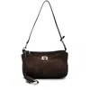 Balenciaga Suede Rodeo Shoulder Bag With Adjustable Strap In Brown