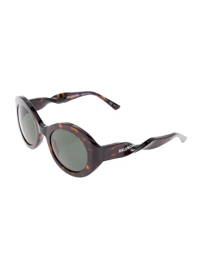 Balenciaga Brown Twist Round Sunglasses In Multicolor