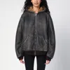 Balenciaga Montone Con Cappuccio E Zip In Shearling Marrone Donna In Brown