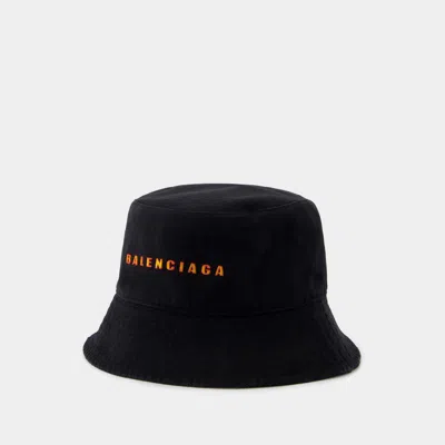 帽子 Balenciaga Bucket Hat Cotton Drill Black balenciaga-bucket-hat-black-