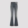 Balenciaga Buckle Design Flared Trousers In Blue