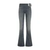 Balenciaga Buckle Design Flared Trousers In Blue