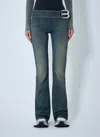 Balenciaga Women Buckle Bootcut Pants In Blue