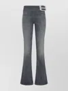 Balenciaga Buckle Design Flared Trousers In Blue