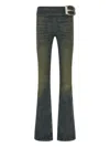 Balenciaga Buckle-detail Bootcut Jeans In Blue