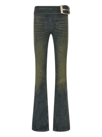 BALENCIAGA BUCKLE-DETAIL BOOTCUT JEANS