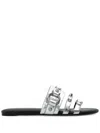 Balenciaga Buckle-detail Slides In Silver