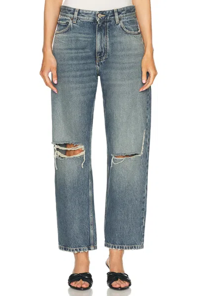 Balenciaga Buckle Loose Fit Straight Leg In Blue