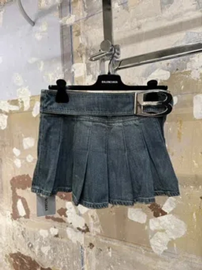 BALENCIAGA BUCKLE PLEATED SKIRT