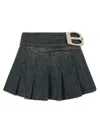 Balenciaga Pleated Skirt Featuring Belt Detail In Blue