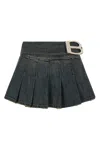 Balenciaga Pleated Skirt Featuring Belt Detail In Blue
