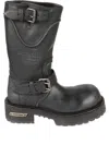 Balenciaga Venom Boots In Worn-out Effect Leather Shoes In Black