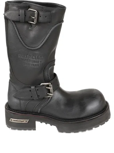 BALENCIAGA BUCKLE-STRAP BIKER BOOTS