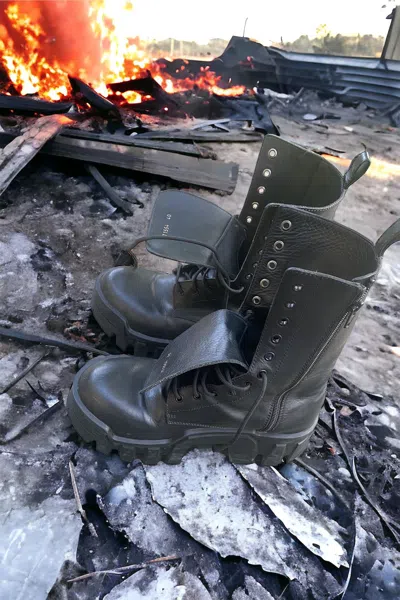 Pre-owned Balenciaga Bulldozer Boots In Black