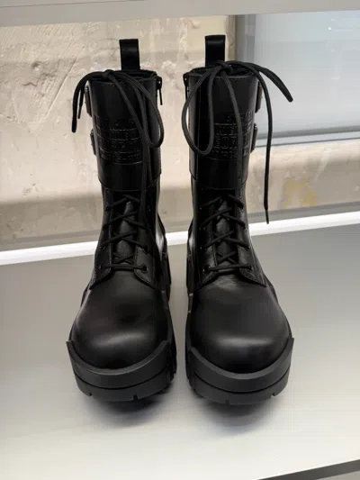 Balenciaga Bulldozer Combat Boots In Black