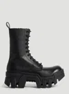 Balenciaga Bulldozer Lace-up Leather Ankle Boots In Black