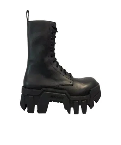 Balenciaga Bulldozer Lace-up Ankle Boots In Black