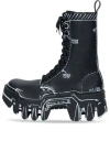 Balenciaga Bulldozer Lace Up Boots 'black Outline Calfskin'