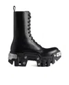 Balenciaga Bulldozer Platform Leather Boots In Black