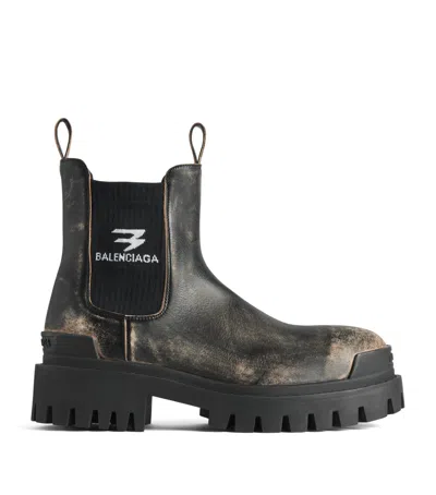 Balenciaga Bullskin Strike Chelsea Boots In Black
