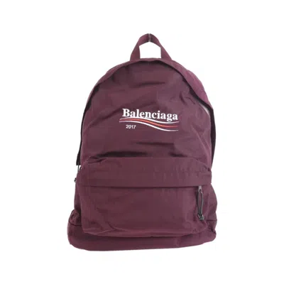 Pre-owned Balenciaga Burgundy Nylon Backpack ()