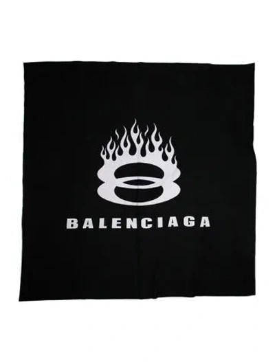 Pre-owned Balenciaga Burning Unity Denim Beach Blanket In Black