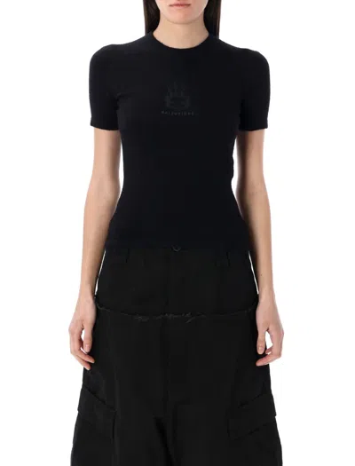 Balenciaga Burning Unity Fitted T-shirt In Black