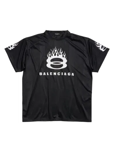 Balenciaga Burning Unity Oversized T-shirt In Black