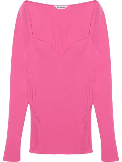 Balenciaga Bustier-neck Top In Pink