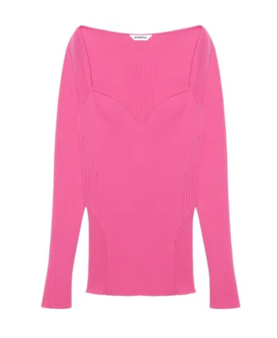 Balenciaga Bustier-neck Top In Red